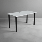 białe biurko na szarym tle