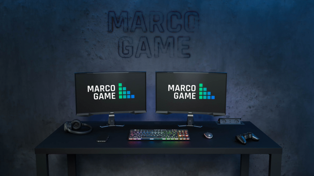 biurko czarne loft, granatowa ściana