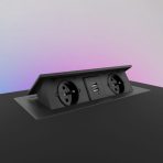 multiportem z gniazdem usb i usb-c w tle ledy