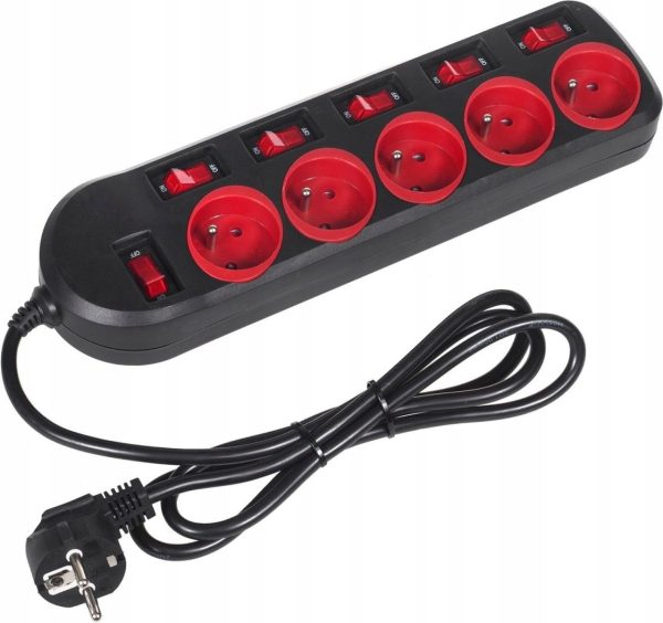 Listwa-zasilajaca-Energy-5-gniazd-1-5-m-czerwona- Listwa-zasilajaca-Energy-5-gniazd-1-5-m-czerwona-