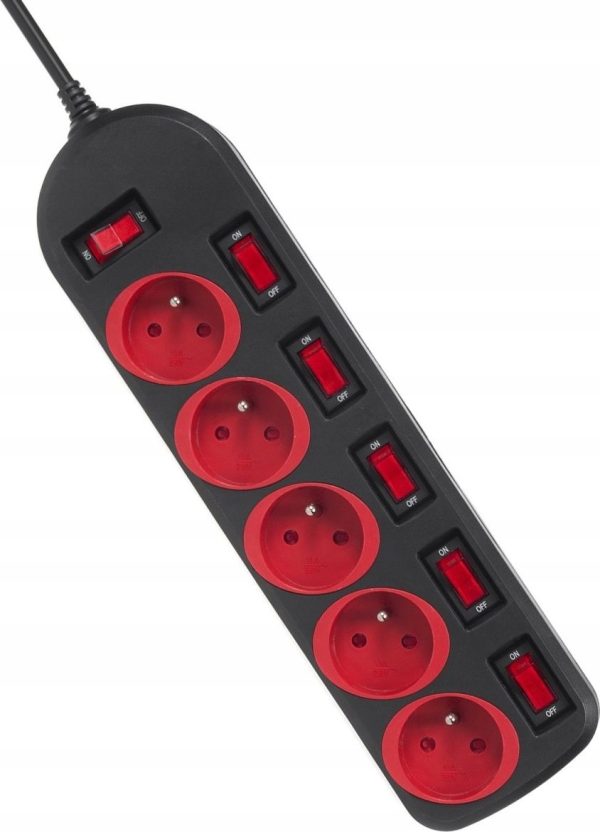 Listwa-zasilajaca-Energy-5-gniazd-1-5-m-czerwona- Listwa-zasilajaca-Energy-5-gniazd-1-5-m-czerwona-