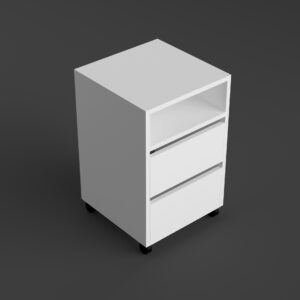 kontenerek biały dwie szuflady + polka