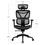 Fotel ergonomiczny Control Series wymiary przód