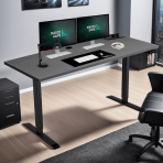 biurko antracyt elektryczne w pokoju