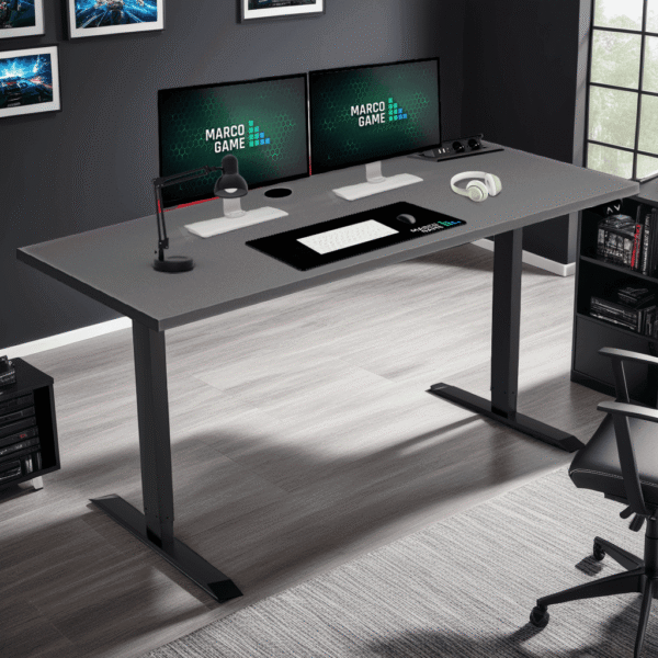 biurko antracyt elektryczne w pokoju drewniana podłoga biurko antracyt elektryczne w pokoju drewniana podłoga