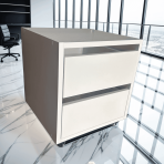 Kontenerek pod biurko MARCO GAME 2.0 biały pod katem na marmurze