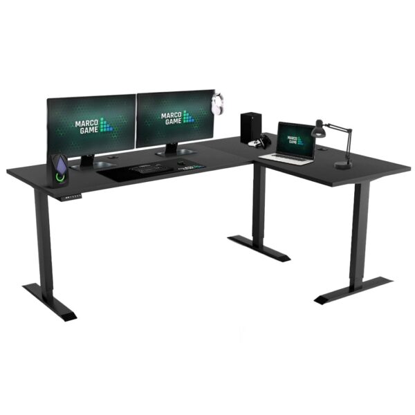 Biurko Narożne Elektryczne antracyt Biurko Narożne Elektryczne antracyt