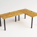 Biurko Narożne Dąb Lancelot MARCO GAME szare tło