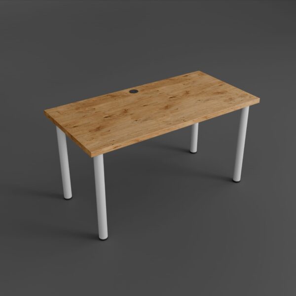 biurko komputerowe MARCO OFFICE Dąb Lancelot białe nogi Biurko komputerowe MARCO OFFICE Dąb Lancelot białe nogi