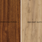 kolory blatów orzech california i dąb craft złoty