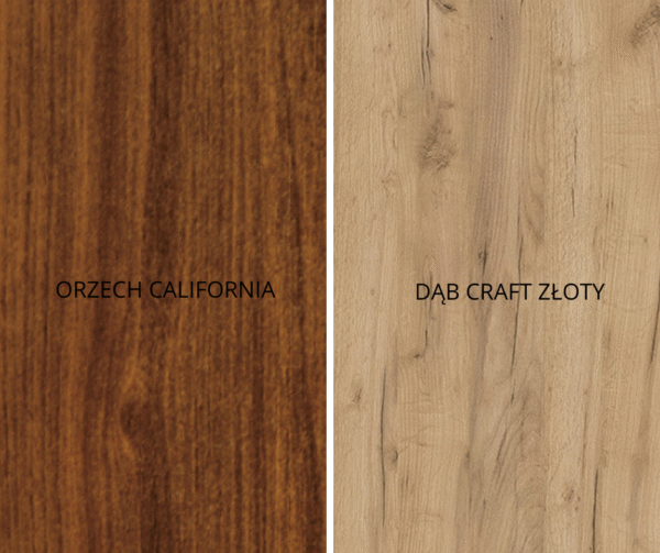 kolory blatów orzech california i dąb craft złoty kolory blatów orzech california i dąb craft złoty