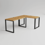 Biurko narożne LOFT Dąb lancelot szare tło