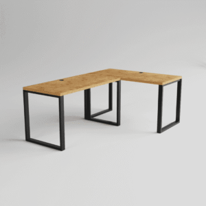 Biurko narożne LOFT Dąb lancelot szare tło