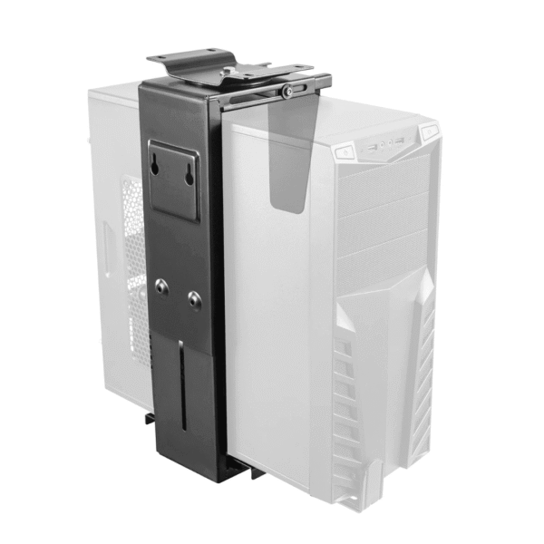 Uchwyt na komputer pod biurko z komputerem