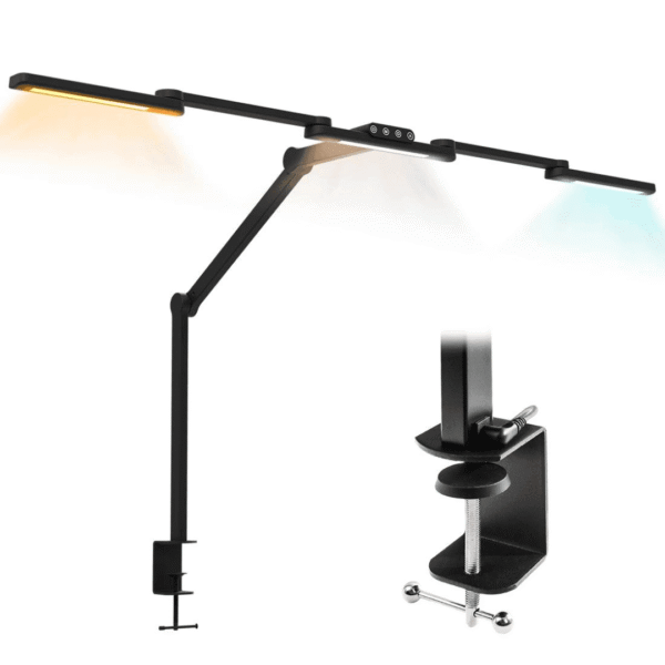 biurkowa Lampa Kreślarska Regulowana Czarna 24W