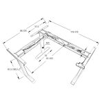 Trzysilnikowy ELEKTRYCZNY STELAŻ biurka UT04-3T/90A/ wymiary