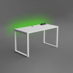 Biurko Gamingowe MARCO GAME FUTURE białe z ledem multiportem i przepustem