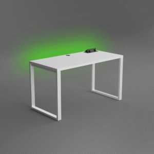 Biurko Gamingowe MARCO GAME FUTURE białe z ledem multiportem i przepustem