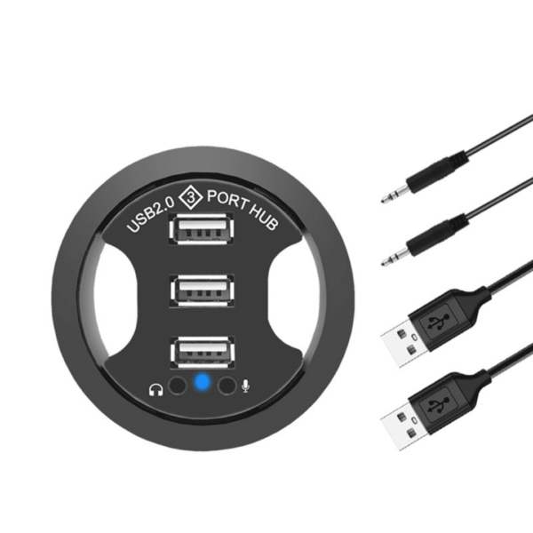 Przepust kablowy z Hub usb x3 2.0+audio
