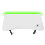 biurko z wciętym blatem i ledem z tylu