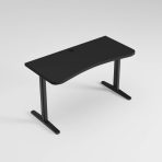 biurko ergonomiczne do biura blat dab czarne z przepustem