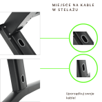 miejsca na kable w stelażu biurka marco skill