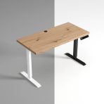 biurko dab artisan czarny i biały stelaż