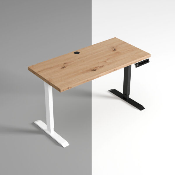 artisan_prosty_nogi_regulowane_MIX.jpg biurko dab artisan czarny i biały stelaż