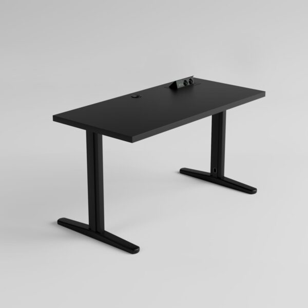 black_new_02_Interactive-LightMix.jpg Biurko Gamingowe MARCO SKILL czarny stelaż czarny blat 36mm mulitport