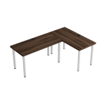 biurko narożne orzech biale nogi bez tła