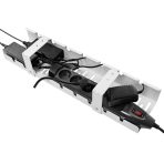 maskownica/ organizer na kable biała z miejscem na listwę