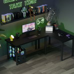 Biurko Narożne Gamingowe MARCO GAME CORNER wizualizacja pokój gracza