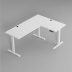 biurko narożne elektryczne AERO MARCO GAME biale rzut z góry