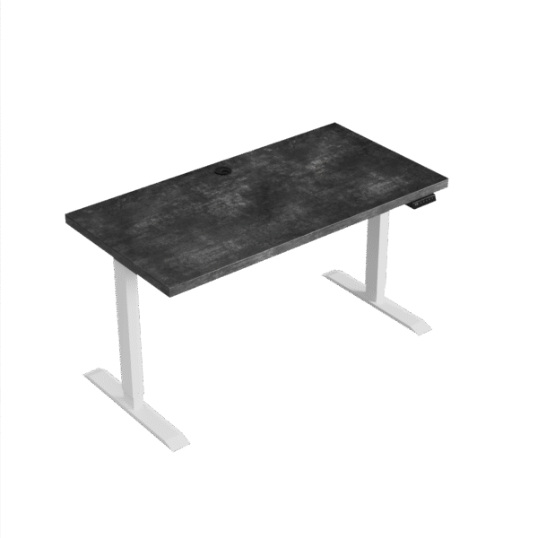 beton_ciemny_regulowane_białe_02 biurko regulowane biały stelaż blat 200x80cm
