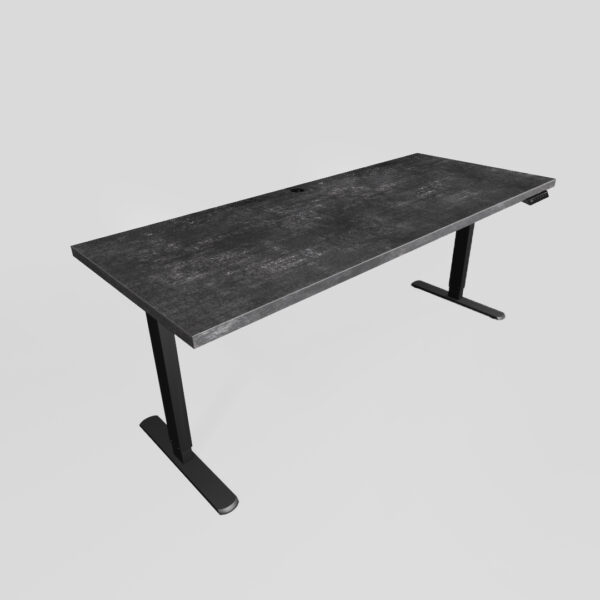 beton_ciemny_regulowane_czarne_200x80_01 biurko z regulacja wysokości 200x80cm