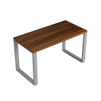 biurko loft szary stelaż blat orzech california