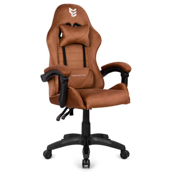 Fotel Gamingowy Brown Alcantara