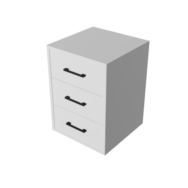 kontenerek pod biurko biały z czarnymi uchwytami i 3 szufladami kontenerek pod biurko biały z czarnymi uchwytami i 3 szufladami