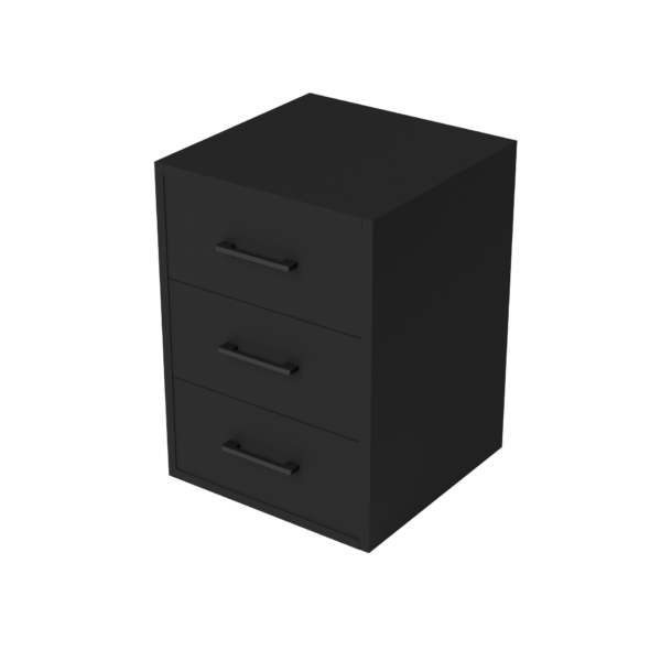 kontenerek czarny 3 szuflady z uchywtem